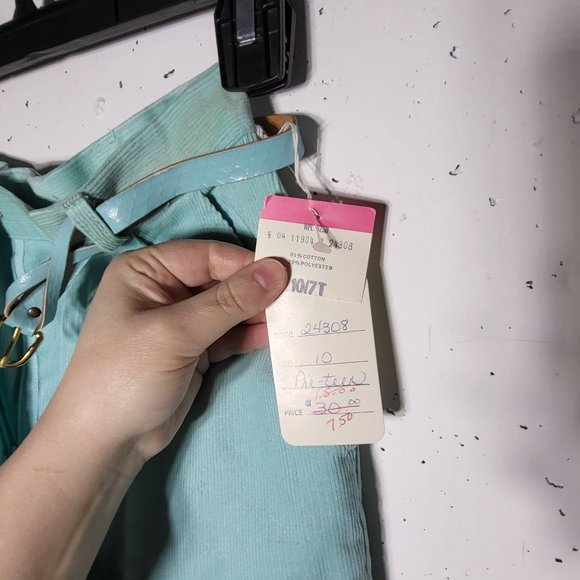 NWT Vintage RG New York by Russ Teen Blue Corduroy Pants with Belt Union Made 10 - Picture 4 of 11